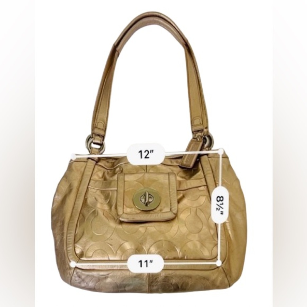 Coach Large Rose Gold Leather Satchel Bag - Picture 3 of 13
